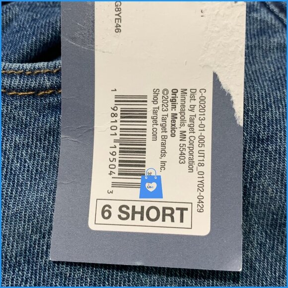 6 Short - Womens Mid-Rise 80s Slim Fit Jeans - Universal Thread - Blue - Picture 5 of 11